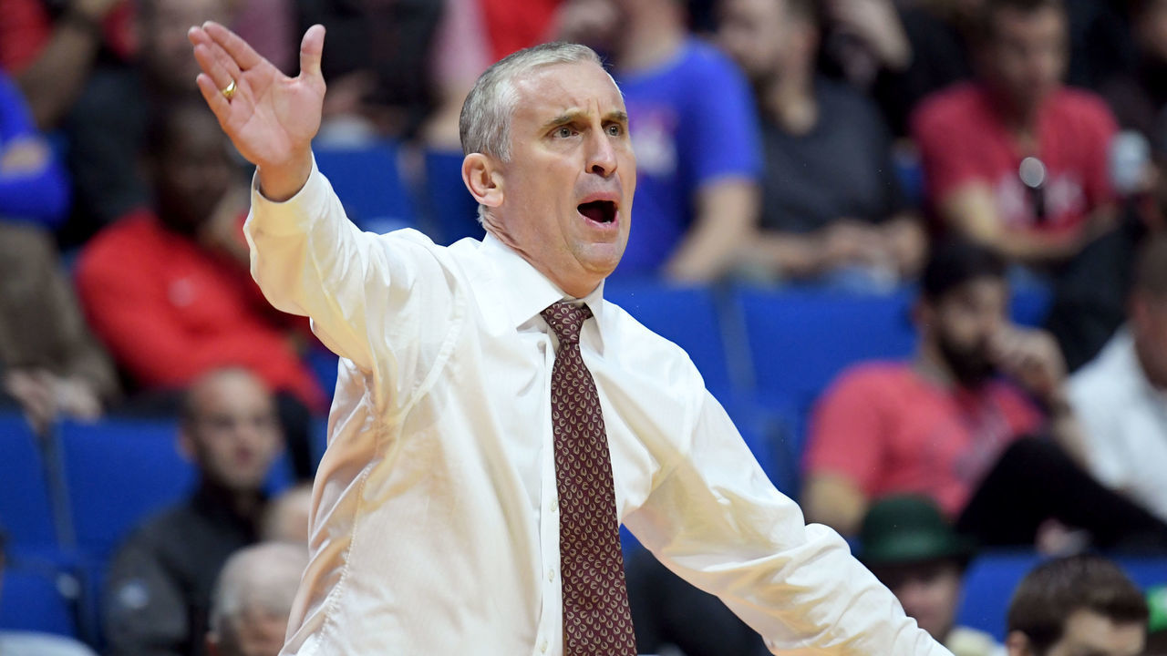 TULSA, OKLAHOMA - MARCH 22: Head coach Bobby Hurley of the Arizona State Sun Devils yells to his team during the first half of the first round game of the 2019 NCAA Men's Basketball Tournament against the Buffalo Bulls at BOK Center on March 22, 2019 in Tulsa, Oklahoma.