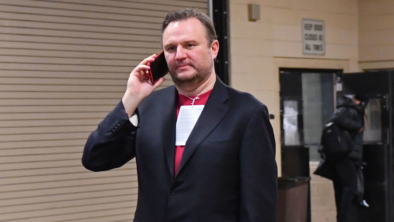 PHILADELPHIA, PA - JANUARY 21: General Manager Daryl Morey of the Houston Rockets arrives before the game against the Philadelphia 76ers on January 21, 2019 at the Wells Fargo Center in Philadelphia, Pennsylvania. NOTE TO USER: User expressly acknowledges and agrees that, by downloading and/or using this photograph, user is consenting to the terms and conditions of the Getty Images License Agreement. Mandatory Copyright Notice: Copyright 2019 NBAE
