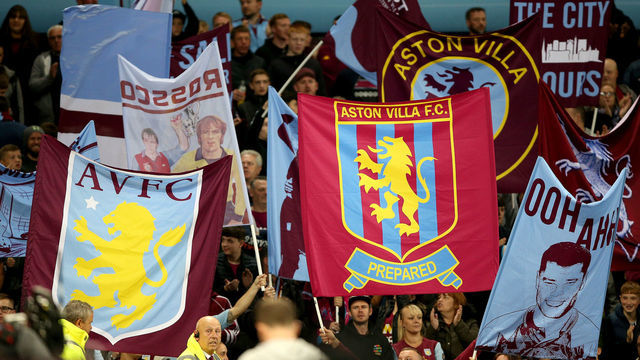 Aston Villa fans in the stands before the game Aston Villa v West Ham United - Premier League - Villa Park 16-09-2019 .