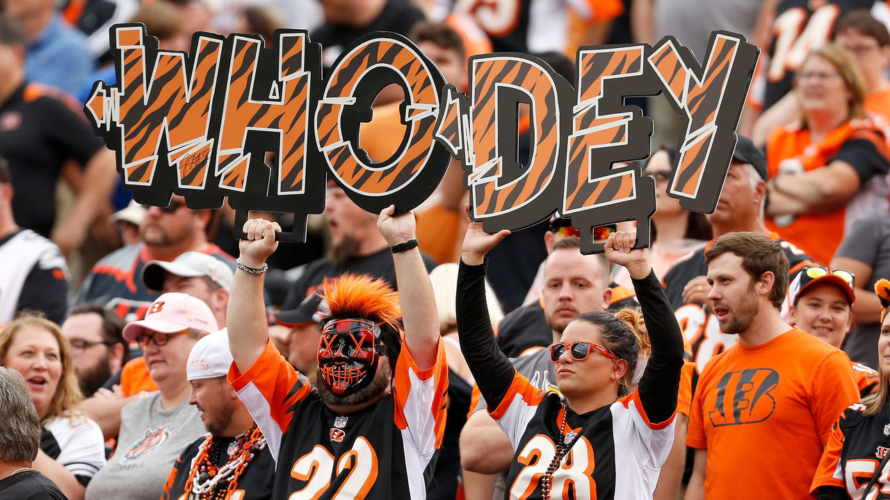 CINCINNATI, OH - OCTOBER 6: Cincinnati Bengals fans cheer on their team during the game against the Arizona Cardinals at Paul Brown Stadium on October 6, 2019 in Cincinnati, Ohio. Arizona defeated Cincinnati 26-23.