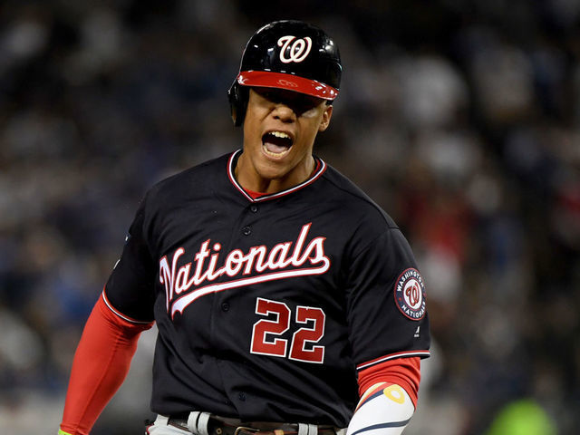 LOS ANGELES, CA - OCTOBER 06: Washington Nationals Juan Soto