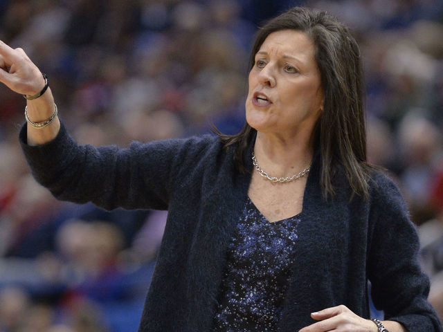 HARTFORD, CT - DECEMBER 31: Memphis Tigers Head Coach Melissa McFerrin during the game as the UConn Huskies host the Memphis Tigers on December 31, 2017 at the XL Center in Hartford, Connecticut.