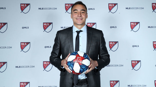 CHICAGO, IL - JANUARY 11: Andre Shinyashiki was taken with the fifth overall pick by the Colorado Rapids during the MLS SuperDraft 2019 presented on January 11, 2019, at McCormick Place in Chicago, IL.