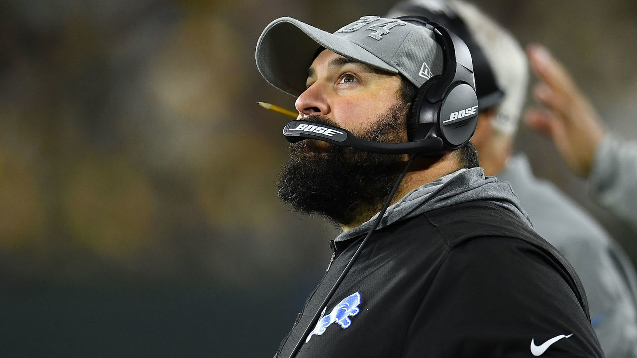 GREEN BAY, WISCONSIN - OCTOBER 14: Head coach Matt Patricia of the Detroit Lions watches action during a game against the Green Bay Packers at Lambeau Field on October 14, 2019 in Green Bay, Wisconsin.