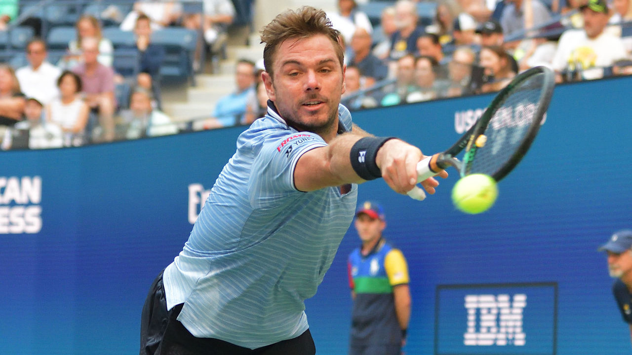 FLUSHING MEADOW, NY - SEPTEMBER 03: Stan Wawrinka (SUI) in action during his Quarter-Finals match in the men's singles championship's of the US Open played on September 3, 2019, at the Billie Jean King Tennis Center in Flushing Meadow, NY.