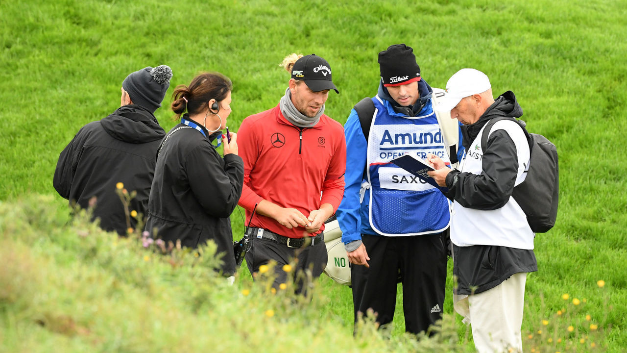 PARIS, FRANCE - OCTOBER 17: Marcel Siem of Germany walks off the course after being disqualified during day one of the Open de France at Le Golf National on October 17, 2019 in Paris, France.