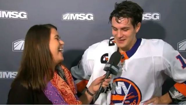Barzal jokes he feels 'like Kylie Jenner right now' with enlarged lip