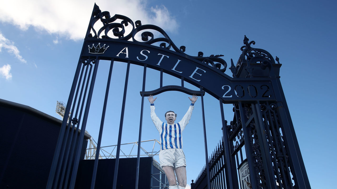 A general view of the Jeff Astle memorial gates at The Hawthorns before the Premier League match at The Hawthorns, West Bromwich.