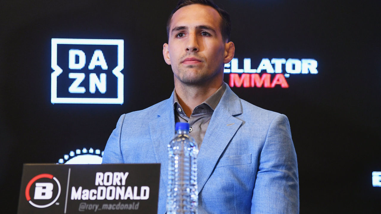 NEW YORK, NY - JUNE 26: Rory MacDonald speaks onstage during the Bellator-DAZN announcement press conference on June 26, 2018 at Viacom in New York City.
