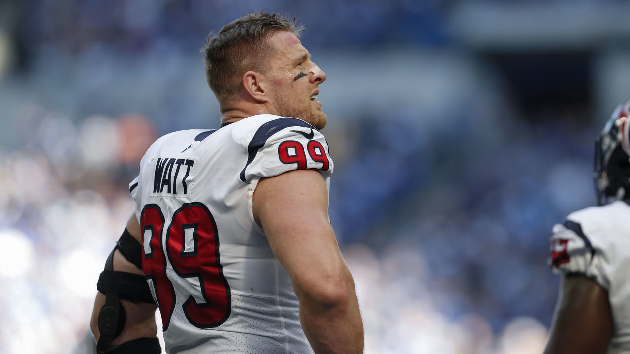 INDIANAPOLIS, IN - OCTOBER 20: J.J. Watt #99 of the Houston Texans is seen during the game against the Indianapolis Colts at Lucas Oil Stadium on October 20, 2019 in Indianapolis, Indiana.