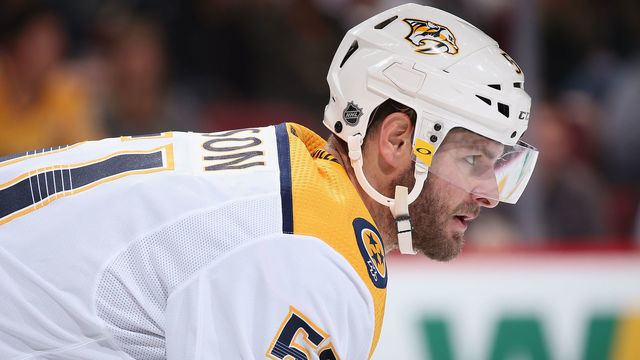 GLENDALE, ARIZONA - OCTOBER 17: Austin Watson #51 of the Nashville Predators during the third period of the NHL game against the Arizona Coyotes at Gila River Arena on October 17, 2019 in Glendale, Arizona.