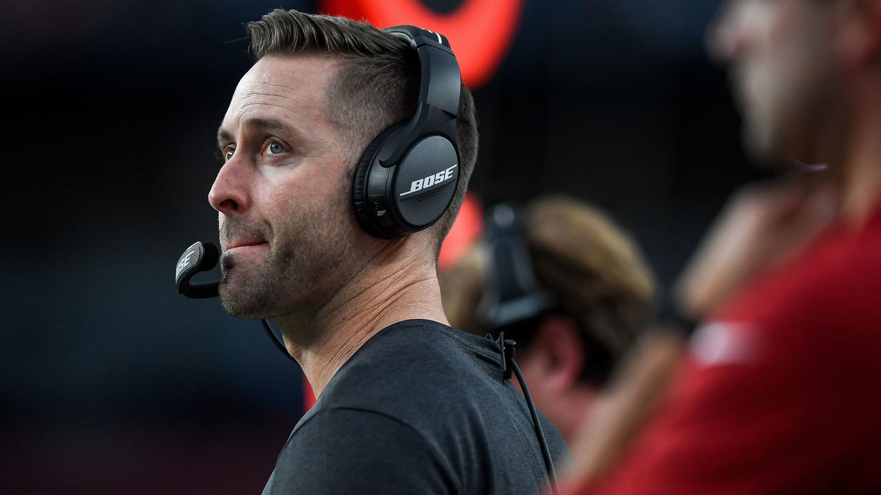 DENVER, CO - AUGUST 29: Head coach Kliff Kingsbury of the Arizona Cardinals looks on from the sideline in the first quarter during a preseason National Football League game against the Denver Broncos at Broncos Stadium at Mile High on August 29, 2019 in Denver, Colorado.