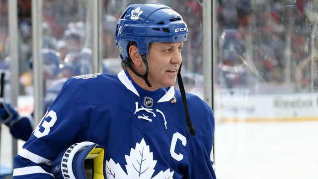 TORONTO, ON - DECEMBER 31: Toronto Maple Leafs alumni Doug Gilmour #93 walks to the ice to take on Detroit Red Wings alumni during the 2017 Rogers NHL Centennial Classic Alumni Game at Exhibition Stadium on December 31, 2016 in Toronto, Canada.