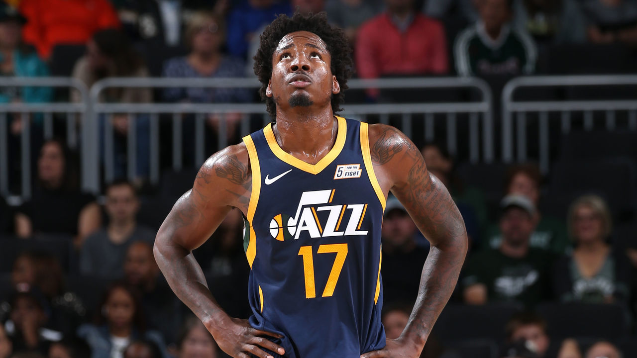 MILWAUKEE, WI - OCTOBER 9: Ed Davis #17 of the Utah Jazz looks on during the game against the Milwaukee Bucks on October 9, 2019 at the Fiserv Forum Center in Milwaukee, Wisconsin. Mandatory Copyright Notice: Copyright 2019 NBAE .