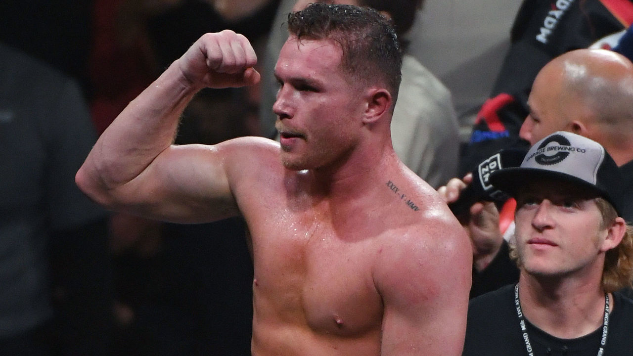 LAS VEGAS, NEVADA - NOVEMBER 02: Canelo Alvarez celebrates his 11th-round knockout of Sergey Kovalev to win their WBO light heavyweight title fight at MGM Grand Garden Arena on November 2, 2019 in Las Vegas, Nevada.