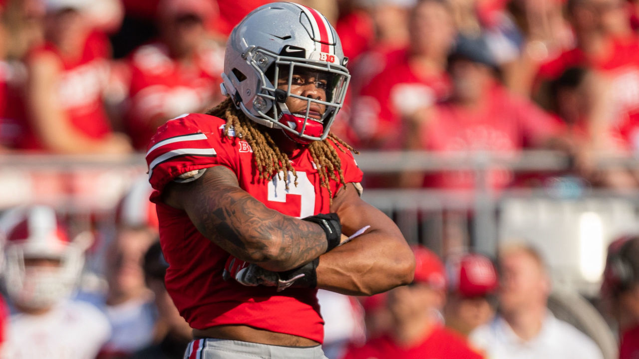 COLUMBUS, OH - SEPTEMBER 21: Chase Young #2 of the Ohio State Buckeyes reacts during game action between the Ohio State Buckeyes and the Miami Redhawks on September 21, 2019, at Ohio Stadium in Columbus, OH.
