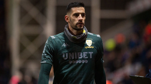 Kiko Casilla of Leeds United before the Sky Bet Championship match between Preston North End and Leeds United at Deepdale, Preston on Tuesday 22nd October 2019.