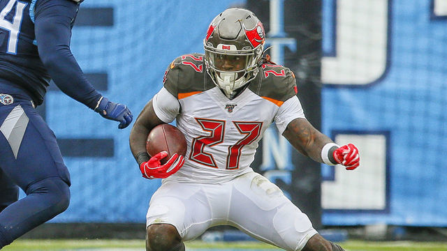 NASHVILLE, TENNESSEE - OCTOBER 27: Ronald Jones #27 of the Tampa Bay Buccaneers plays against the Tennessee Titans at Nissan Stadium on October 27, 2019 in Nashville, Tennessee.