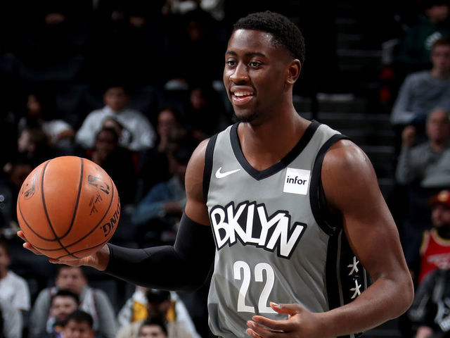 BROOKLYN, NY - NOVEMBER 1: Caris LeVert #22 of the Brooklyn Nets handles the ball against the Houston Rockets on November 1, 2019 at Barclays Center in Brooklyn, New York. Mandatory Copyright Notice: Copyright 2019 NBAE