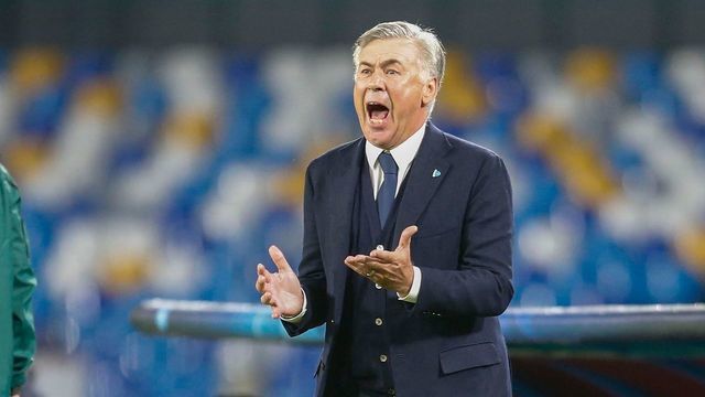 NAPOLI, ITALY - NOVEMBER 5: Head Coach Carlo Ancelotti of Napoli during the Group E - UEFA Champions League match between SSC Napoli and RB Salzburg at Stadio San Paolo on November 5, 2019 in Napoli, Italy.