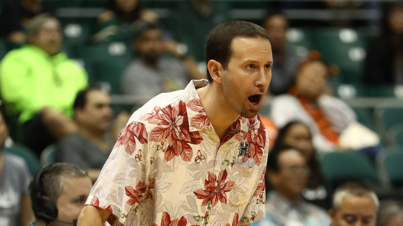 HONOLULU, HI - DECEMBER 25: Head coach Eran Ganot of the Hawaii Rainbow Warriors in action during the first half of the 5th place game of the Diamond Head Classic against the Princeton Tigers at the Stan Sheriff Center on December 25, 2017 in Honolulu, Hawaii.