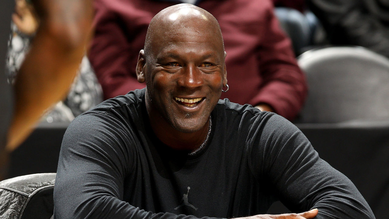 CHARLOTTE, NC - OCTOBER 18: NBA Legend, Michael Jordan attends the Charlotte Hornets scrimmage on October 18, 2019 at Spectrum Center in Charlotte, North Carolina. Mandatory Copyright Notice: Copyright 2019 NBAE