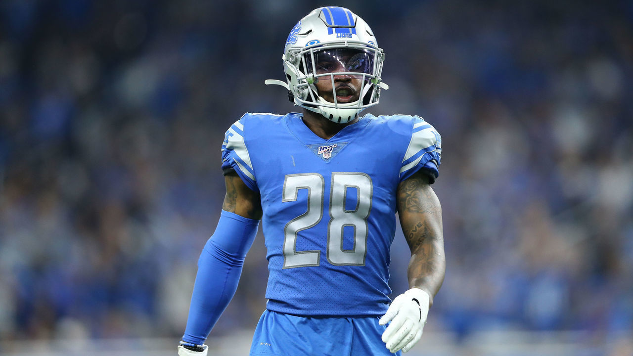 DETROIT, MI - SEPTEMBER 15: Quandre Diggs #28 of the Detroit Lions in game action in the fourth quarter against the Los Angeles Chargers at Ford Field on September 15, 2019 in Detroit, Michigan.