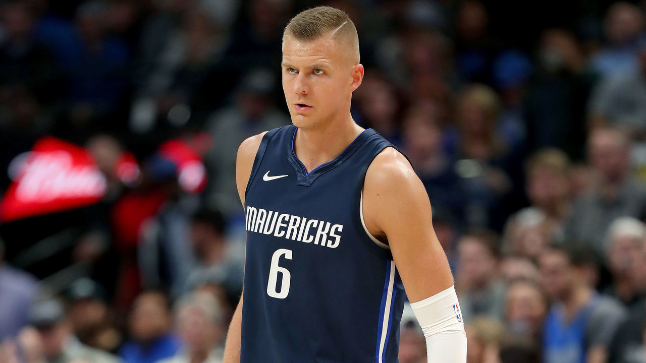 DALLAS, TEXAS - NOVEMBER 06: Kristaps Porzingis #6 of the Dallas Mavericks in action against the Orlando Magic in the first half at American Airlines Center on November 06, 2019 in Dallas, Texas.