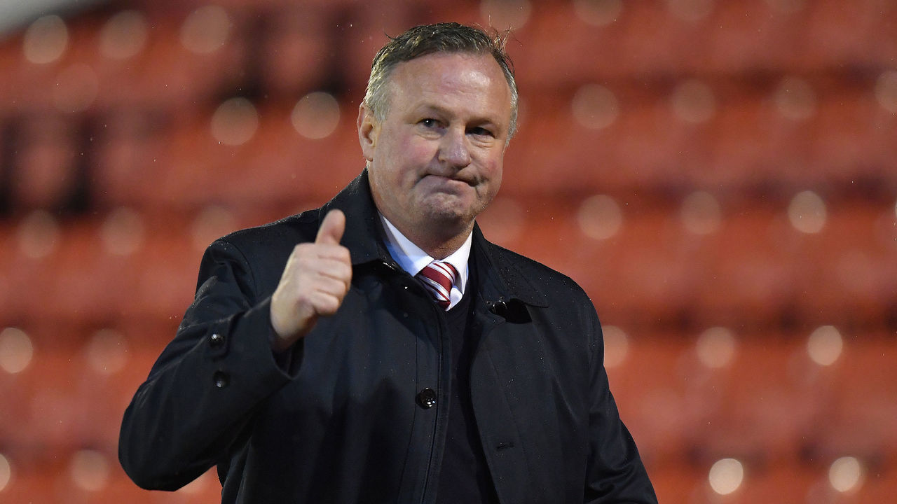Stoke City's manager Michael O'Neill Barnsley v Stoke City - Sky Bet Championship - Oakwell 09-11-2019 .