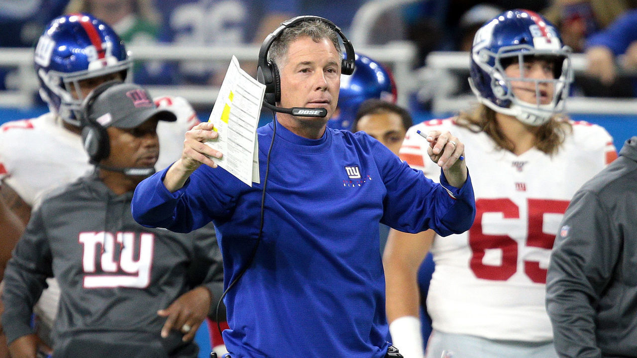 New York Giants head coach Pat Shurmur is seen during the second half of an NFL football game against the Detroit Lions in Detroit, Michigan USA, on Sunday, October 27, 2019