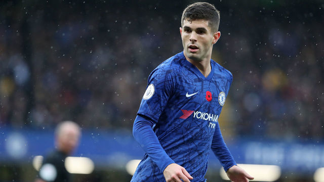 LONDON, ENGLAND - NOVEMBER 09: Christian Pulisic of Chelsea during the Premier League match between Chelsea FC and Crystal Palace at Stamford Bridge on November 9, 2019 in London, United Kingdom.
