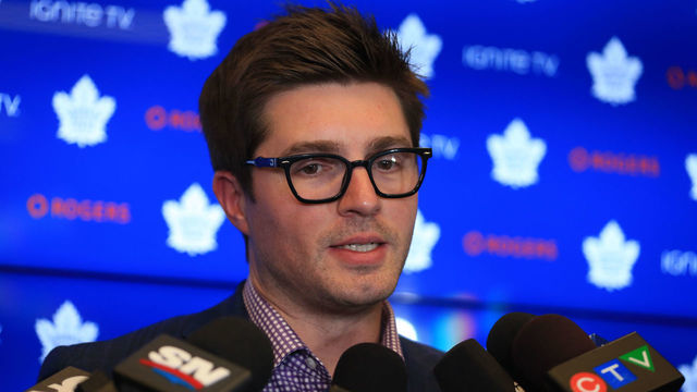TORONTO, ON- Kyle Dubas file photos from the Nylander signing press meeting.(Rene Johnston/Toronto Star) (Rene Johnston/Toronto Star via Getty Images)