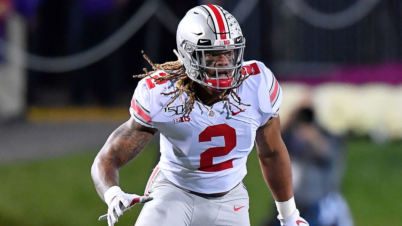 EVANSTON, ILLINOIS - OCTOBER 18: Chase Young #2 of the Ohio State Buckeyes looks to rush the quarterback against the Northwestern Wildcats at Ryan Field on October 18, 2019 in Evanston, Illinois.
