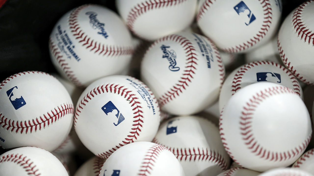 HOUSTON, TX - OCTOBER 30: A bag of baseballs is seen on the field before Game Seven of the 2019 World Series between the Houston Astros and the Washington Nationals at Minute Maid Park on October 30, 2019 in Houston, Texas.