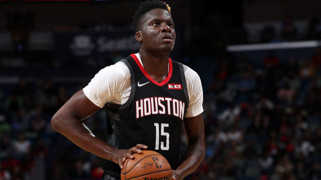 NEW ORLEANS, LA - NOVEMBER 11: Clint Capela #15 of the Houston Rockets looks on during the game against the New Orleans Pelicans on November 11, 2019 at the Smoothie King Center in New Orleans, Louisiana. Mandatory Copyright Notice: Copyright 2019 NBAE