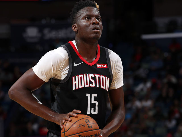 NEW ORLEANS, LA - NOVEMBER 11: Clint Capela #15 of the Houston Rockets looks on during the game against the New Orleans Pelicans on November 11, 2019 at the Smoothie King Center in New Orleans, Louisiana. Mandatory Copyright Notice: Copyright 2019 NBAE