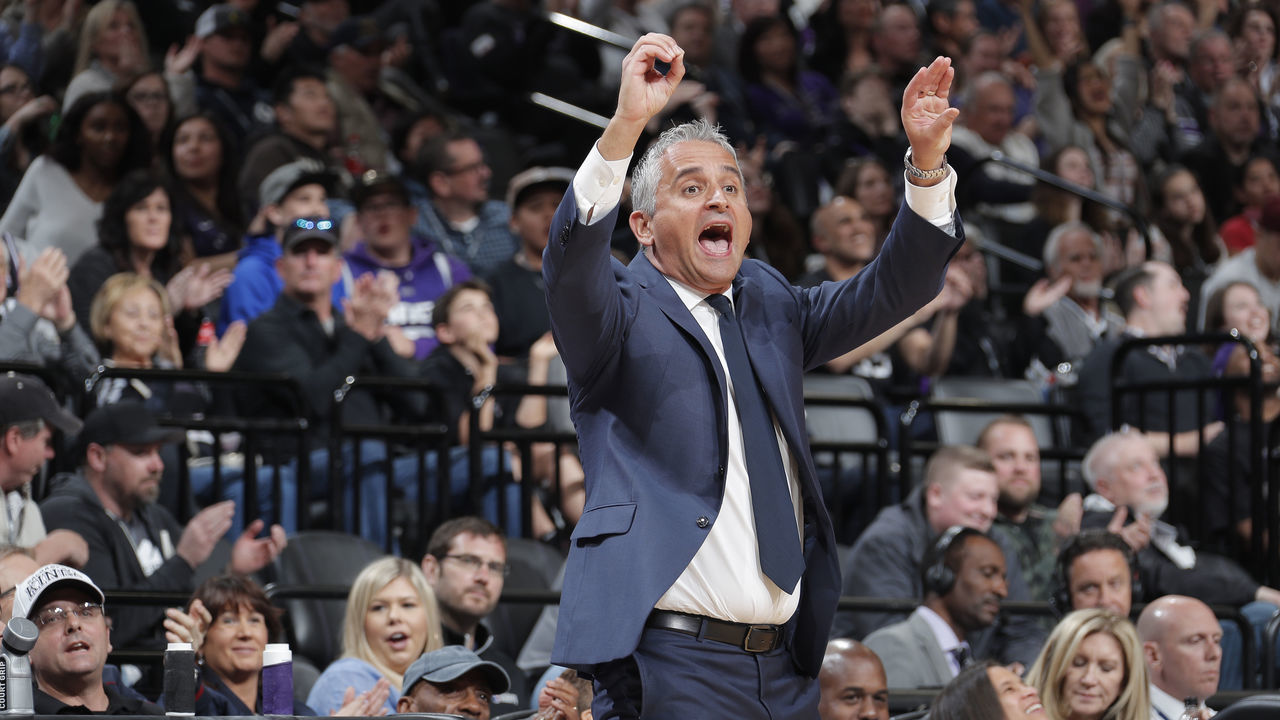 SACRAMENTO, CA - MARCH 23: Head coach Igor Kokoskov of the Phoenix Suns coaches against the Sacramento Kings on March 23, 2019 at Golden 1 Center in Sacramento, California. NOTE TO USER: User expressly acknowledges and agrees that, by downloading and or using this photograph, User is consenting to the terms and conditions of the Getty Images Agreement. Mandatory Copyright Notice: Copyright 2019 NBAE
