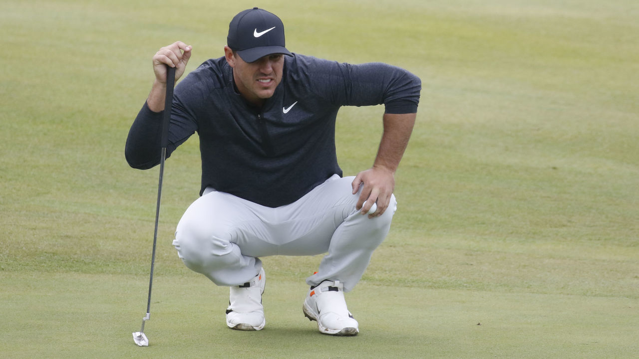 Brooks Koepka of USA action during an PGA Tour The CJ Cup Nine Bridges Round 2 at Nine Bridge Golf Club in Jeju, South Korea, on October 18, 2019.