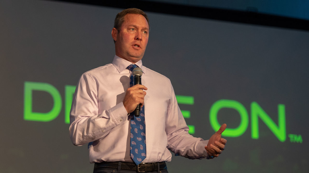 PHOENIX, ARIZONA - MARCH 20: LPGA Commissioner Michael Whan speaks during the LPGA Announcement of new brand positioning encouraging girls to #DriveOn at JW Marriott Phoenix Desert Ridge on March 20, 2019 in Phoenix, Arizona.