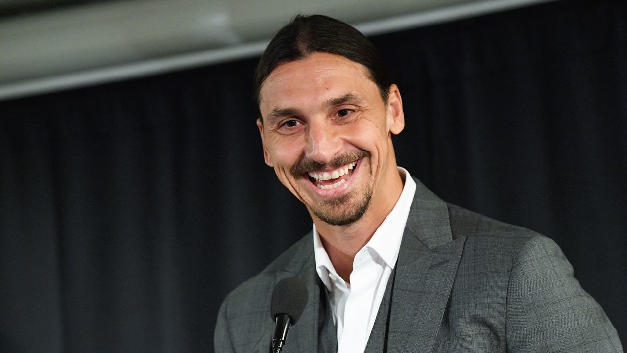 Sweden's biggest football star, Los Angeles Galaxy's forward Zlatan Ibrahimovic, attends a press conference ahead of the unveiling of a 2,7 m bronze statue of him on October 8, 2019 near the stadium where he made his professional debut in his hometown of Malmo in southern Sweden.