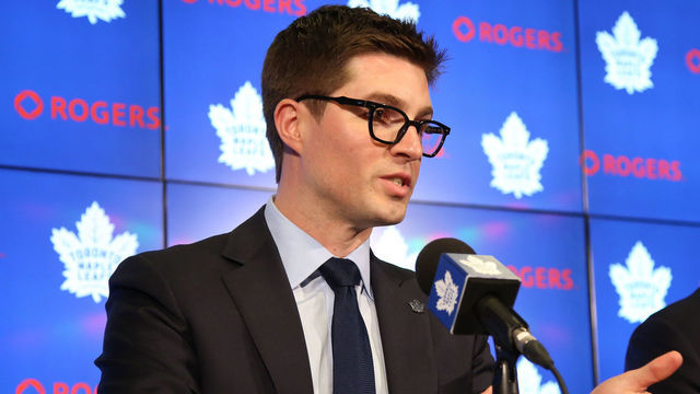 TORONTO, ON-Toronto-DUBAS.The Maple Leafs announced today the promotion of Kyle Dubas to General Manager. Brendan Shanahan was on hand for the announcement..October 30, 2012. (Rene Johnston/Toronto Star via Getty Images)
