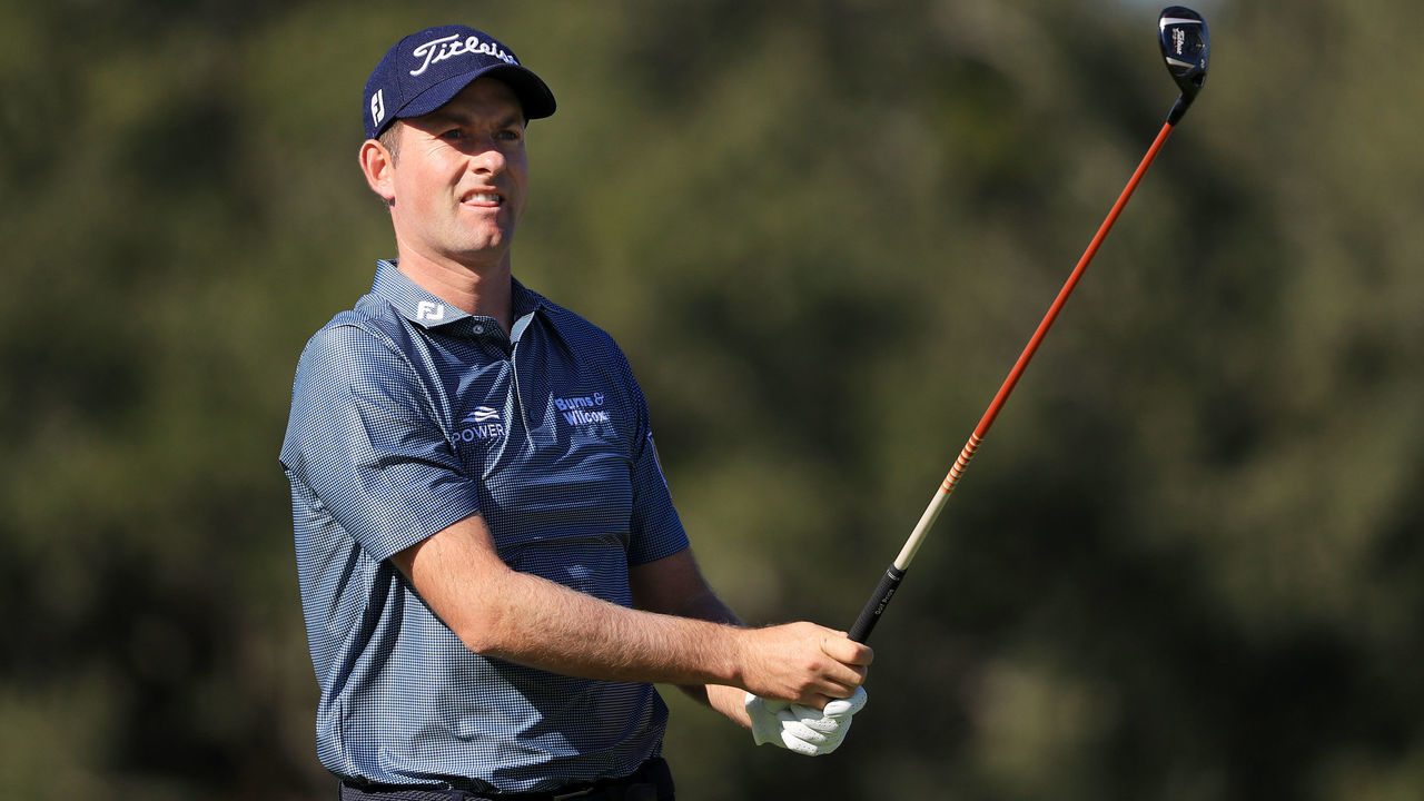 ST SIMONS ISLAND, GEORGIA - NOVEMBER 21: Webb Simpson of the United States plays his shot from the 13th tee during the first round of the RSM Classic on the Plantation course at Sea Island Golf Club on November 21, 2019 in St Simons Island, Georgia.