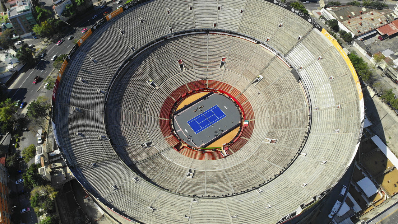MEXICO CITY, MEXICO - NOVEMBER 22: Aerial view of Plaza de Toros Mexico ahead of The Greatest Match: Roger Federer v Alexander Zverev at Plaza Mexico on November 22, 2019 in Mexico City, Mexico.