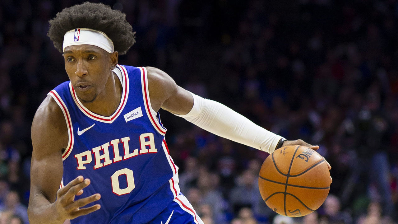PHILADELPHIA, PA - NOVEMBER 12: Josh Richardson #0 of the Philadelphia 76ers dribbles the ball against the Cleveland Cavaliers at the Wells Fargo Center on November 12, 2019 in Philadelphia, Pennsylvania. The 76ers defeated the Cavaliers 98-97. NOTE TO USER: User expressly acknowledges and agrees that, by downloading and/or using this photograph, user is consenting to the terms and conditions of the Getty Images License Agreement.
