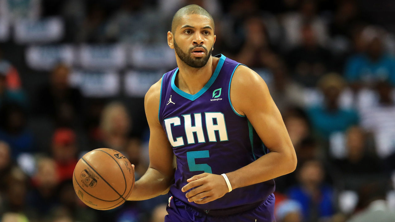 CHARLOTTE, NORTH CAROLINA - OCTOBER 23: Nicolas Batum #5 of the Charlotte Hornets during their game at Spectrum Center on October 23, 2019 in Charlotte, North Carolina.
