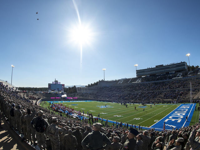 COLORADO SPRINGS, CO - NOVEMBER 10: The Air Force Falcons take on the New Mexico Lobos at Falcon Stadium on November 10, 2018 in Colorado Springs, Colorado.