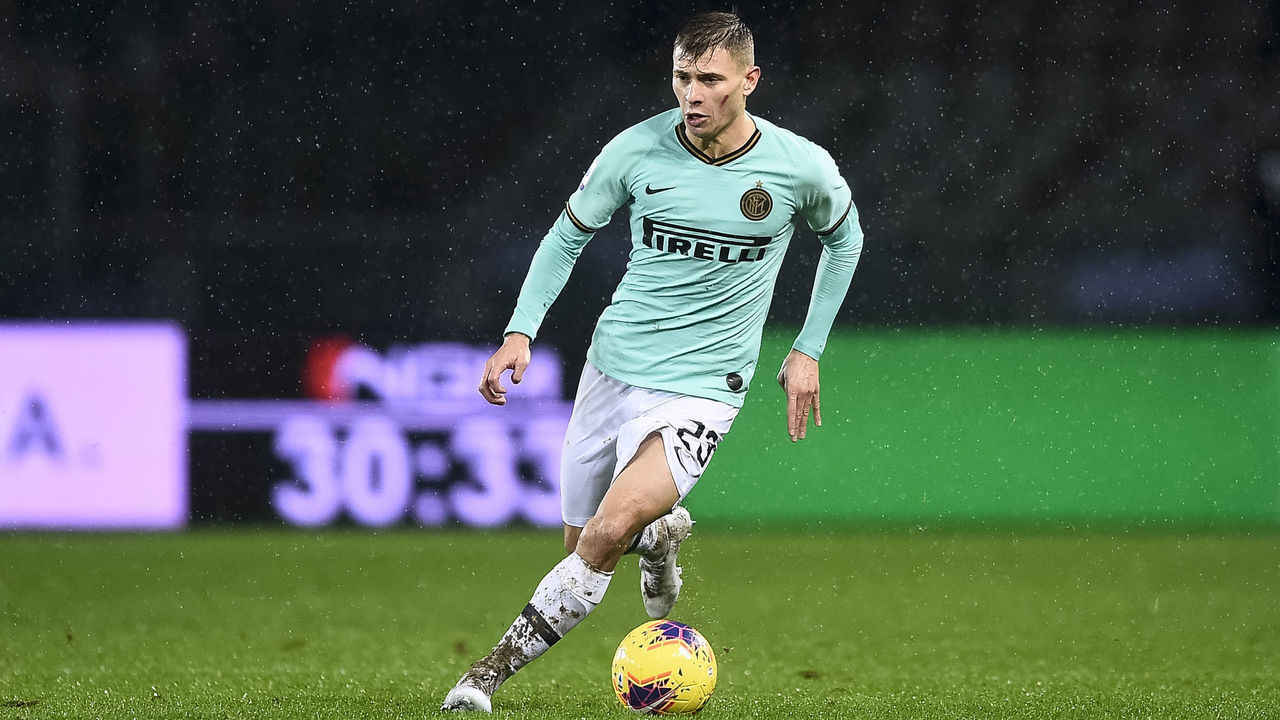 STADIO OLIMPICO GRANDE TORINO, TURIN, ITALY - 2019/11/23: Nicolo Barella of FC Internazionale in action during the Serie A football match between Torino FC and FC Internazionale. FC Internazionale won 3-0 over Torino FC.