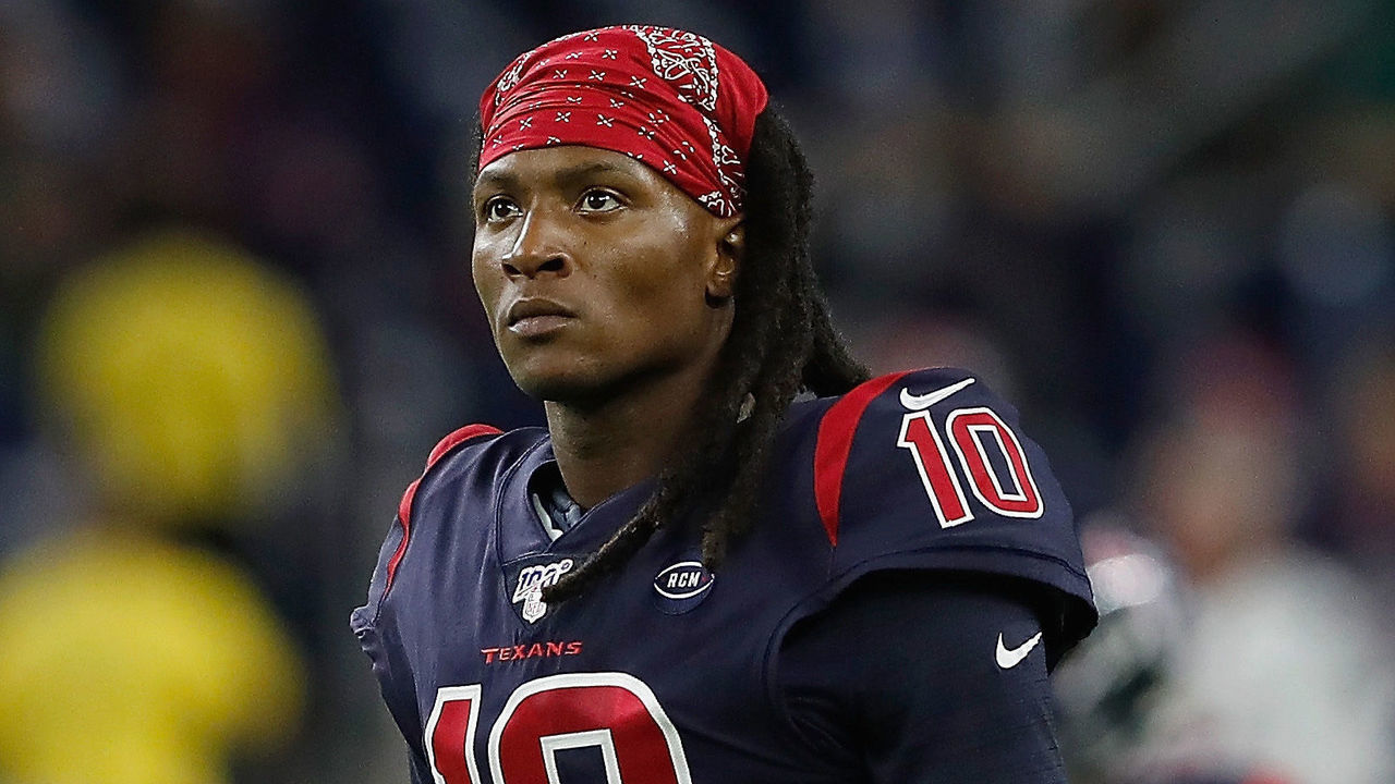 HOUSTON, TEXAS - NOVEMBER 21: Wide receiver DeAndre Hopkins #10 of the Houston Texans walks on the field before the game against the Indianapolis Colts at NRG Stadium on November 21, 2019 in Houston, Texas.