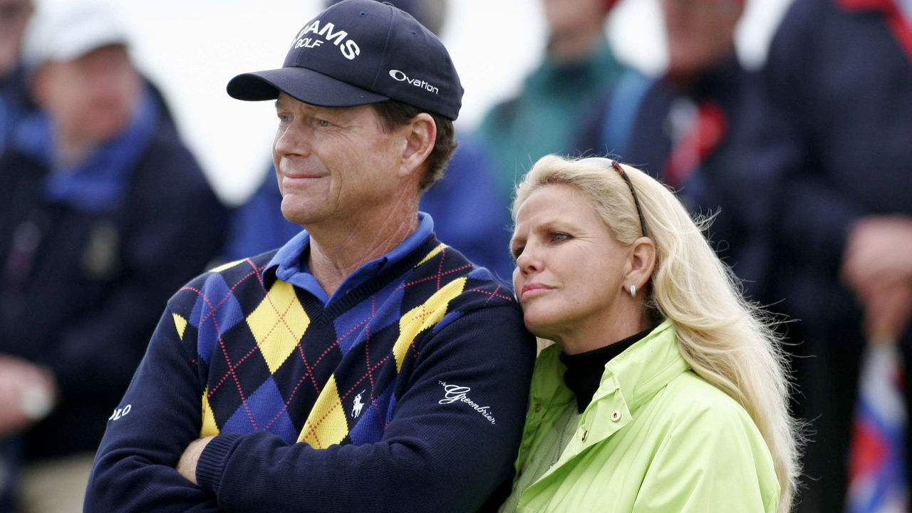 ABERDEEN, SCOTLAND - JULY 24: Tom Watson of the USA and his wife Hilary after the final round of the Senior British Open Championship on July 24, 2005 at the Royal Aberdeen Golf Club in Aberdeen, Scotland.