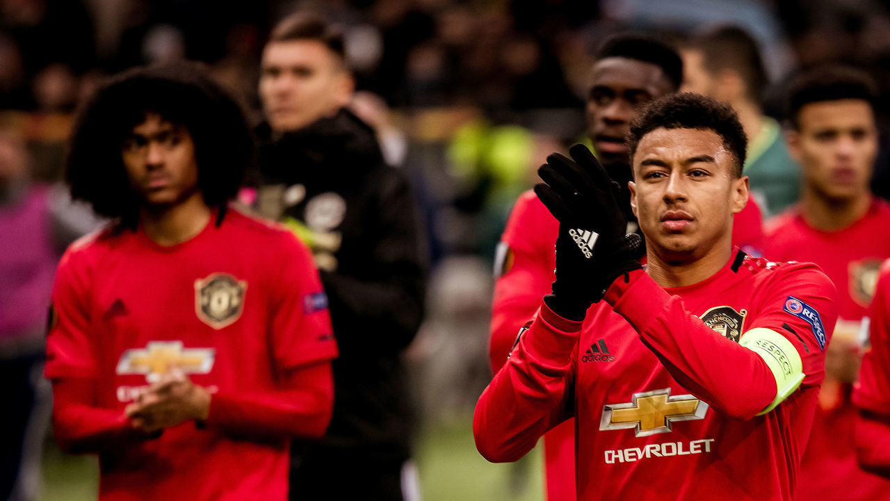 ASTANA, KAZAKHSTAN - NOVEMBER 28: Jesse Lingard of Manchester United walks off after the UEFA Europa League group L match between FK Astana and Manchester United at Astana Arena on November 28, 2019 in Astana, Kazakhstan.